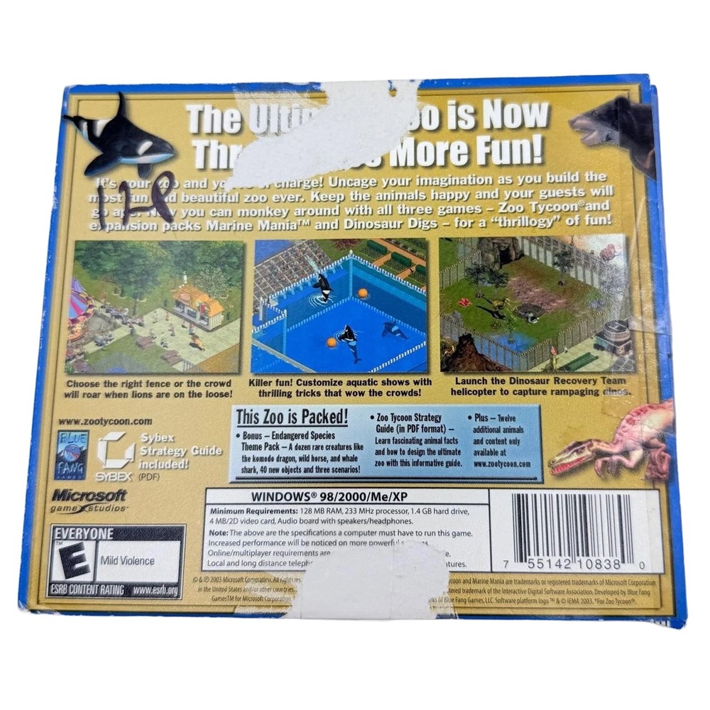 Zoo Tycoon Complete Collection PC CD-ROM Microsoft Game Studios 2003 Disc 1 Only - Picture 3 of 3